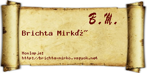 Brichta Mirkó névjegykártya